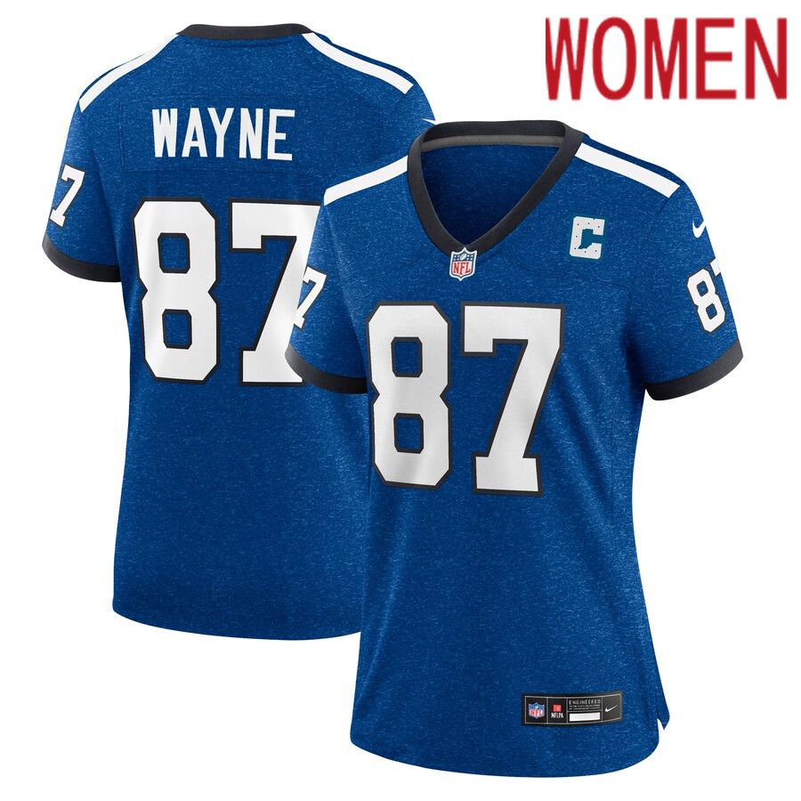 Women Indianapolis Colts 87 Reggie Wayne Nike Royal Indiana Nights Alternate Game NFL Jersey